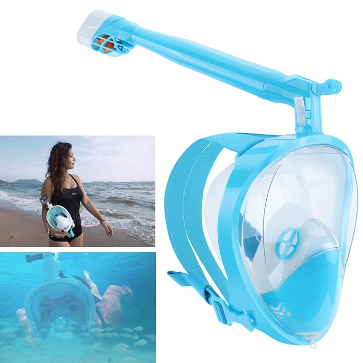 360 Degree Rotation Long Snorkel Anti-vertigo Anti-fog Large View Full Dry Diving Nask, Size: S / M
