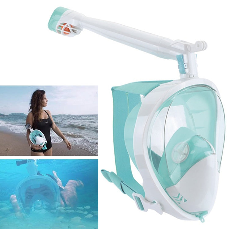 360 Degree Rotation Long Snorkel Anti-vertigo Anti-fog Large View Full Dry Diving Nask, Size: S / M