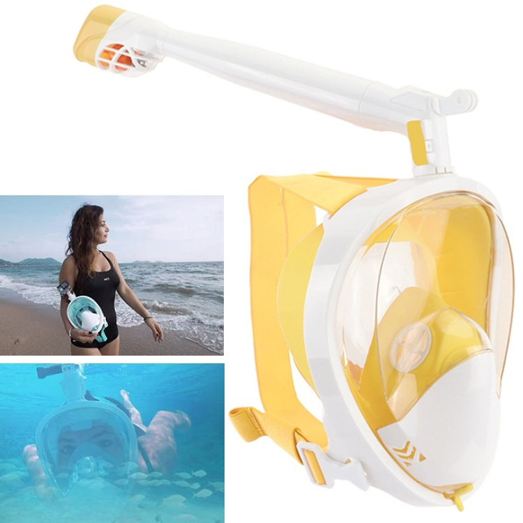 360 Degree Rotation Long Snorkel Anti-vertigo Anti-fog Large View Full Dry Diving Nask, Size: S / M