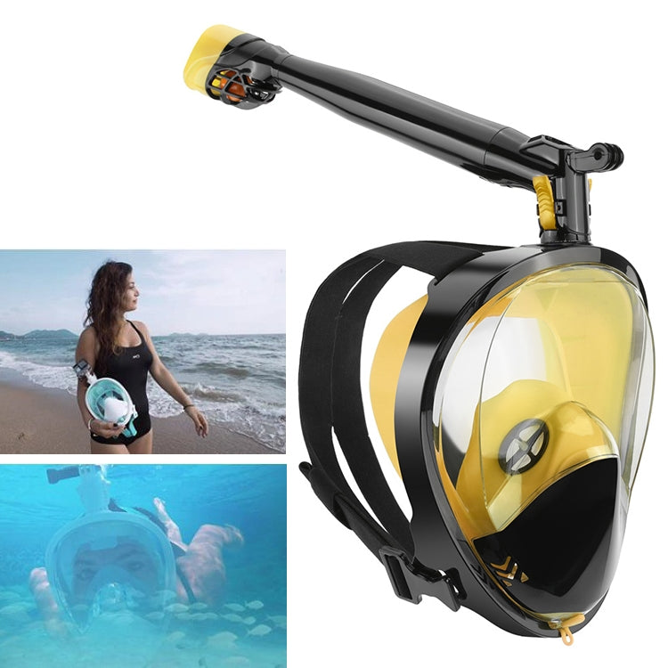 360 Degree Rotation Long Snorkel Anti-vertigo Anti-fog Large View Full Dry Diving Nask, Size: S / M