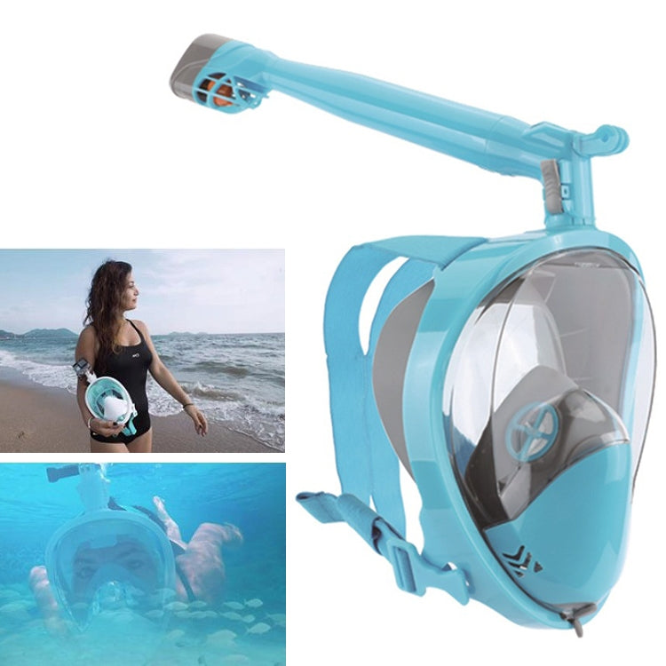 360 Degree Rotation Long Snorkel Anti-vertigo Anti-fog Large View Full Dry Diving Nask, Size: S / M