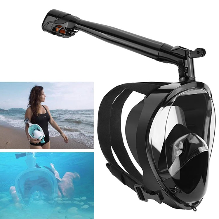 360 Degree Rotation Long Snorkel Anti-vertigo Anti-fog Large View Full Dry Diving Nask, Size: S / M