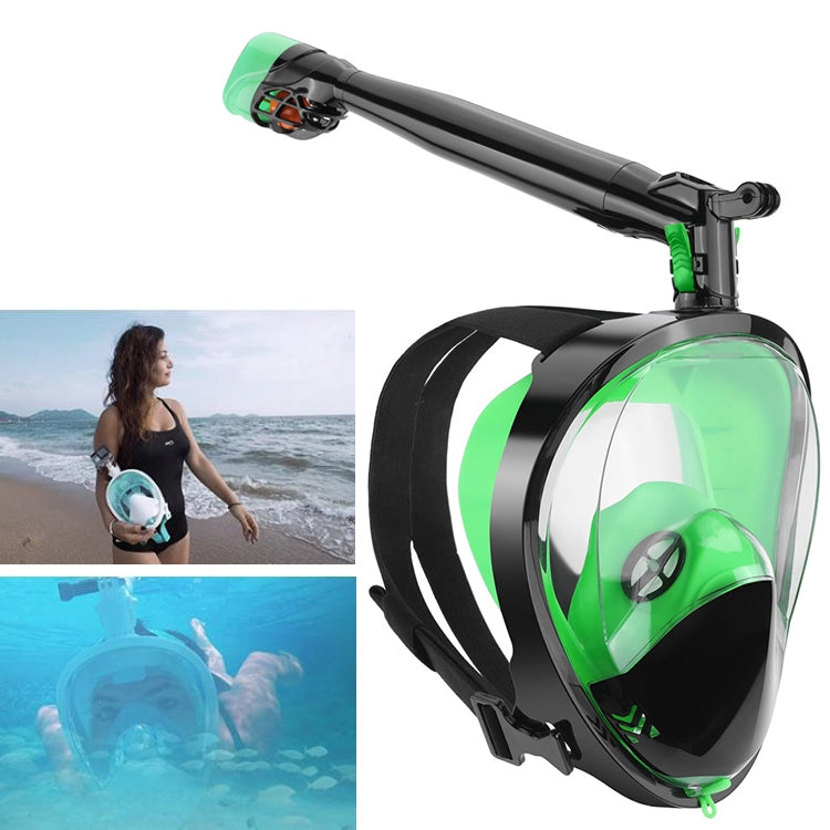 360 Degree Rotation Long Snorkel Anti-vertigo Anti-fog Large View Full Dry Diving Nask, Size: S / M