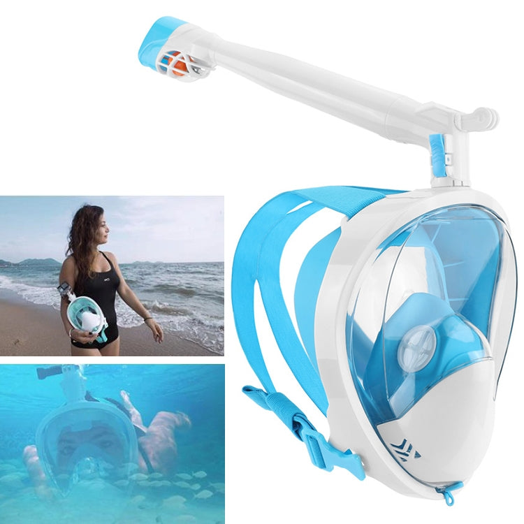 360 Degree Rotation Long Snorkel Anti-vertigo Anti-fog Large View Full Dry Diving Nask, Size: S / M