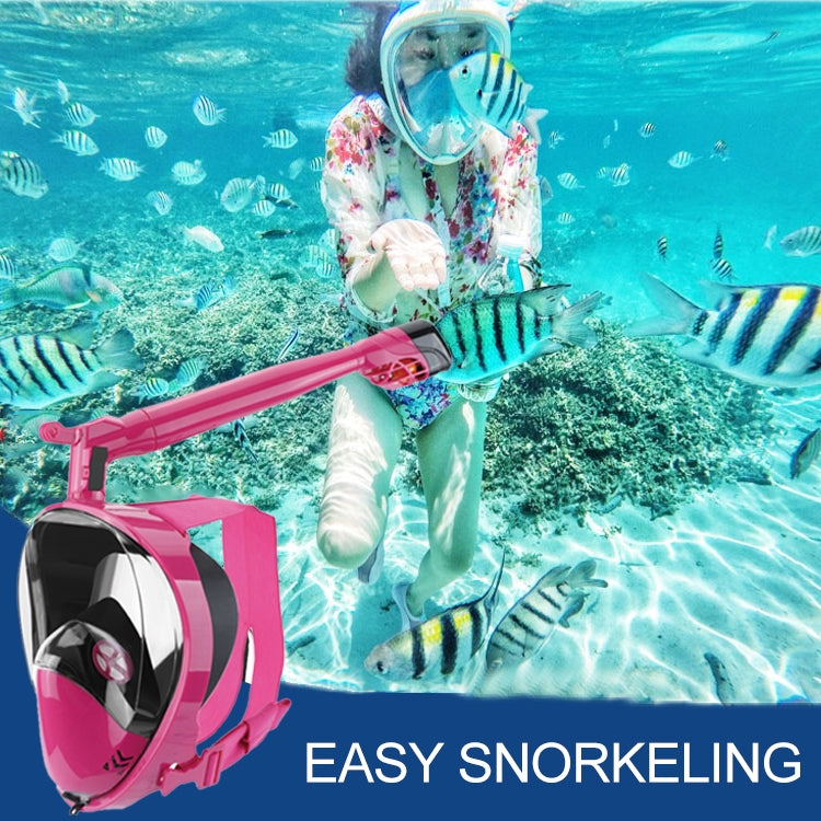 360 Degree Rotation Long Snorkel Anti-vertigo Anti-fog Large View Full Dry Diving Nask, Size: S / M