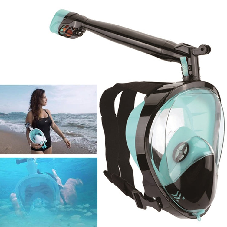 360 Degree Rotation Long Snorkel Anti-vertigo Anti-fog Large View Full Dry Diving Nask, Size: S / M