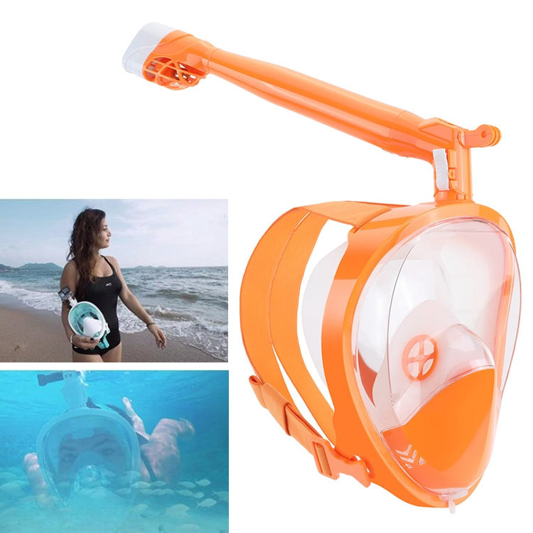 360 Degree Rotation Long Snorkel Anti-vertigo Anti-fog Large View Full Dry Diving Nask, Size: S / M