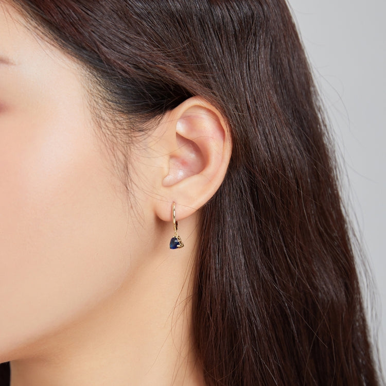 S925 Sterling Silver Water Drop Heart-shaped Zircon Women Earrings