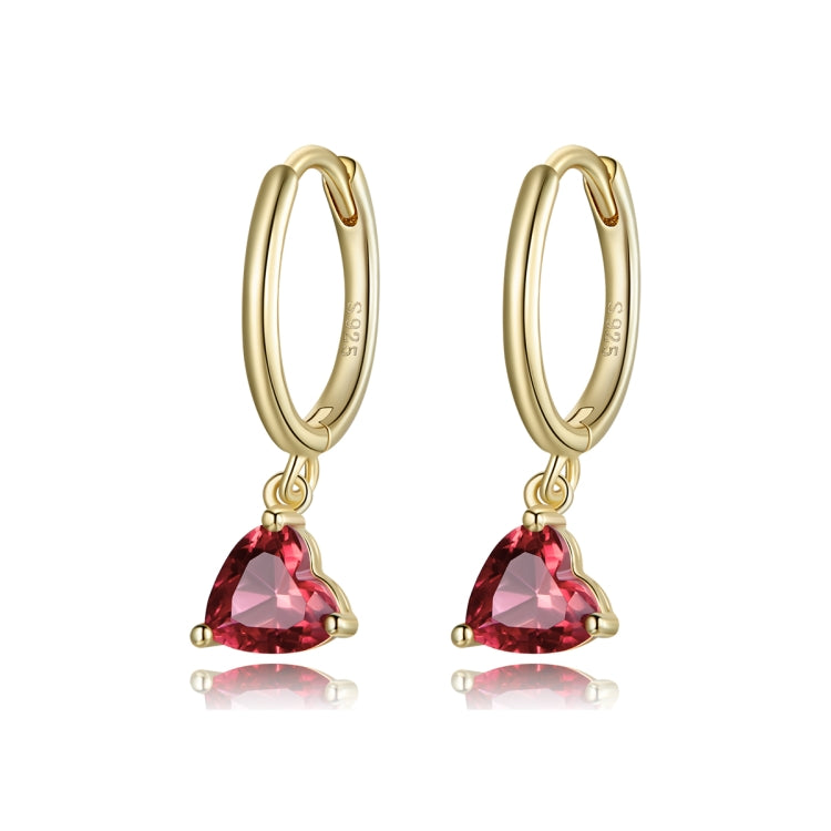 S925 Sterling Silver Water Drop Heart-shaped Zircon Women Earrings