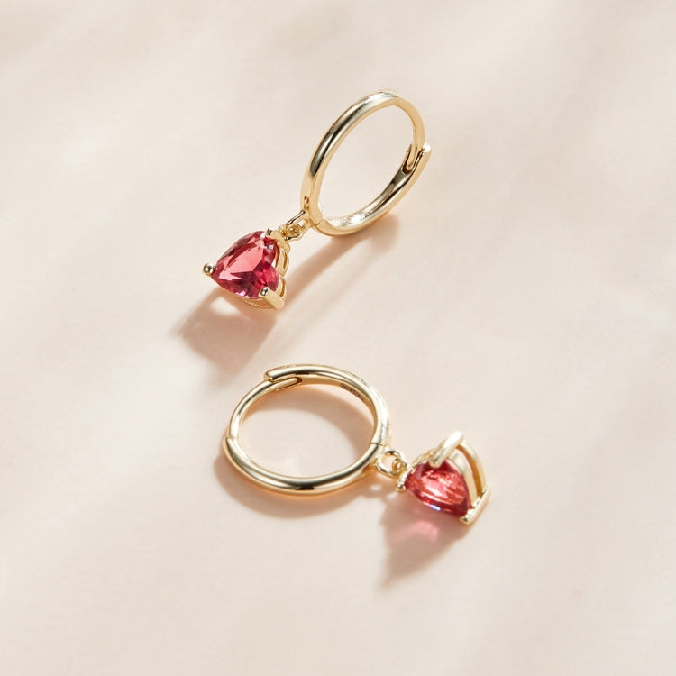 S925 Sterling Silver Water Drop Heart-shaped Zircon Women Earrings