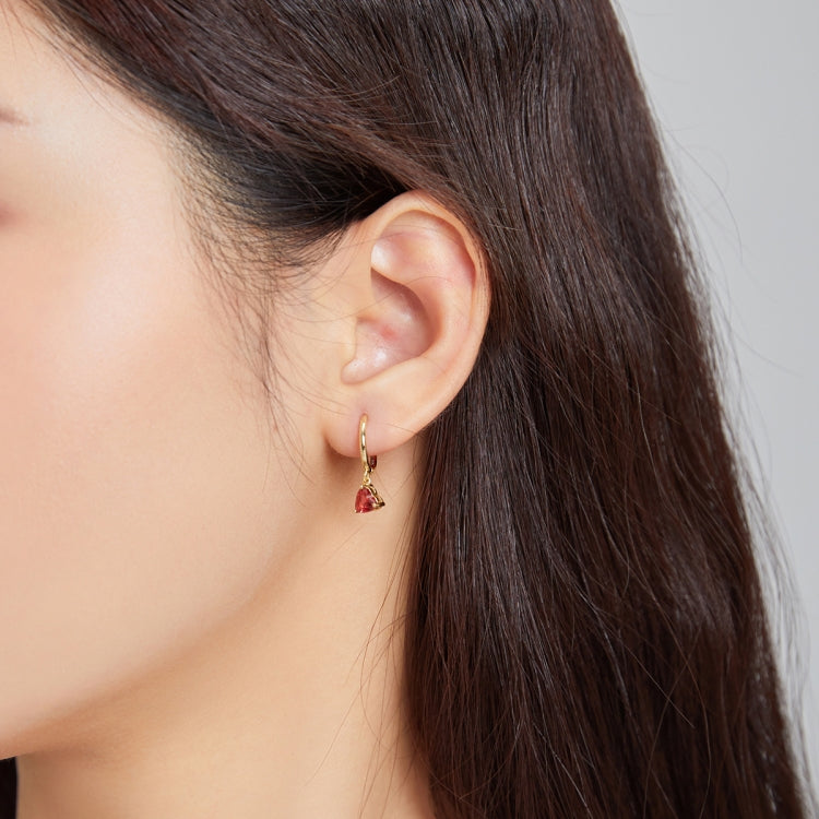 S925 Sterling Silver Water Drop Heart-shaped Zircon Women Earrings