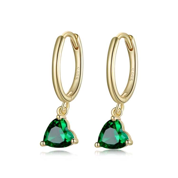 S925 Sterling Silver Water Drop Heart-shaped Zircon Women Earrings