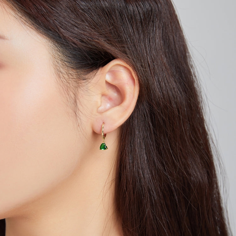 S925 Sterling Silver Water Drop Heart-shaped Zircon Women Earrings