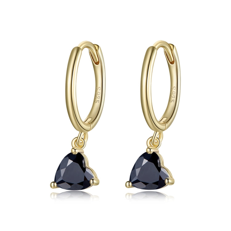 S925 Sterling Silver Water Drop Heart-shaped Zircon Women Earrings