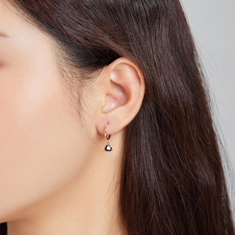 S925 Sterling Silver Water Drop Heart-shaped Zircon Women Earrings