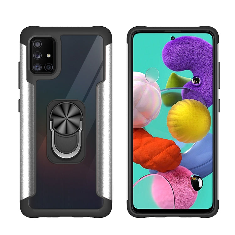For Samsung Galaxy A51 PC +TPU + Metal Shockproof Protective Case with Ring Holder