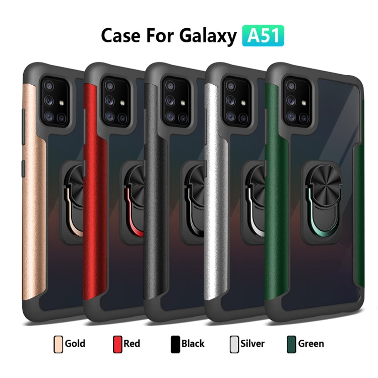 For Samsung Galaxy A51 PC +TPU + Metal Shockproof Protective Case with Ring Holder