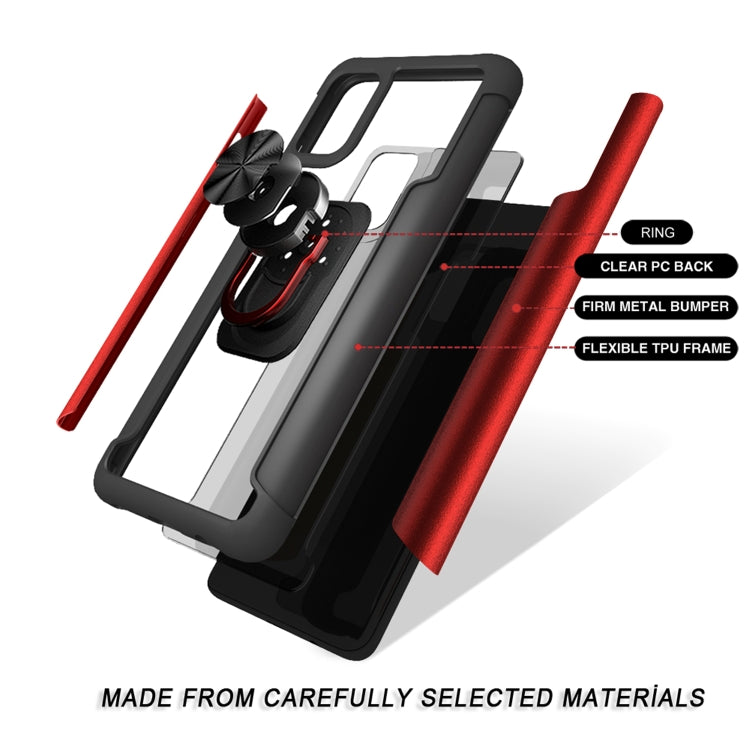 For Samsung Galaxy A51 PC +TPU + Metal Shockproof Protective Case with Ring Holder
