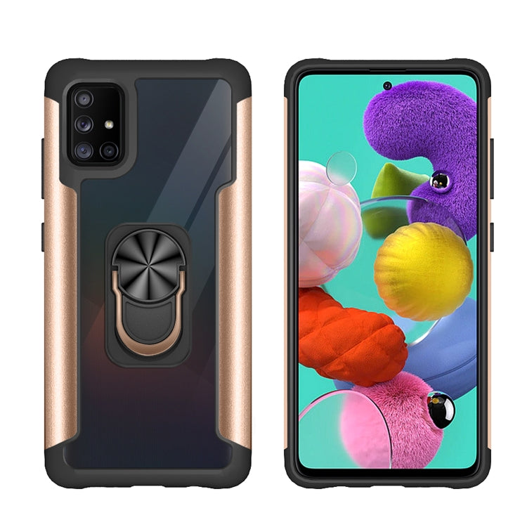 For Samsung Galaxy A51 PC +TPU + Metal Shockproof Protective Case with Ring Holder