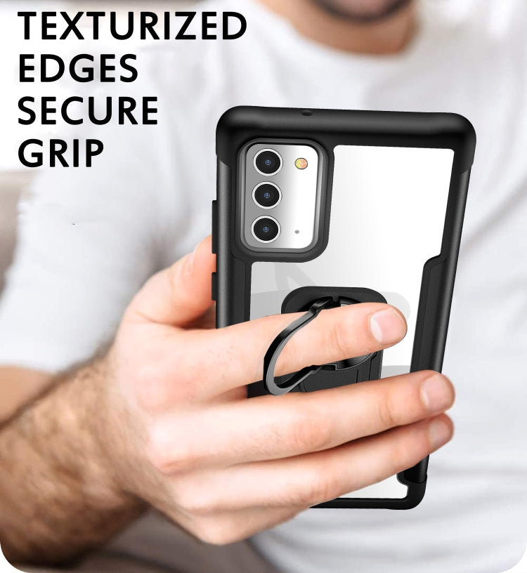 For Samsung Galaxy Note20 PC +TPU + Metal Shockproof Protective Case with Ring Holder