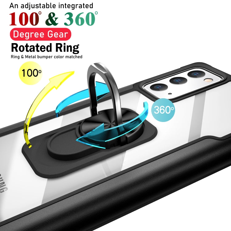 For Samsung Galaxy Note20 Ultra PC +TPU + Metal Shockproof Protective Case with Ring Holder