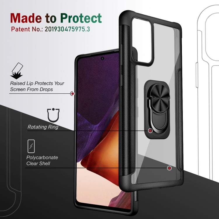 For Samsung Galaxy Note20 Ultra PC +TPU + Metal Shockproof Protective Case with Ring Holder