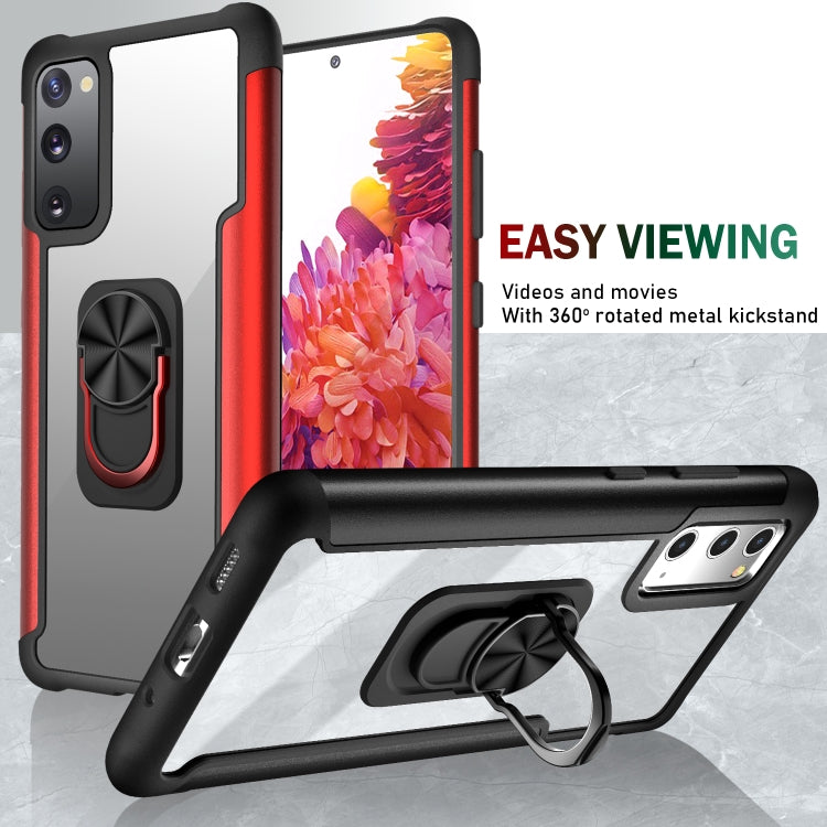 For Samsung Galaxy S20 FE PC +TPU + Metal Shockproof Protective Case with Ring Holder