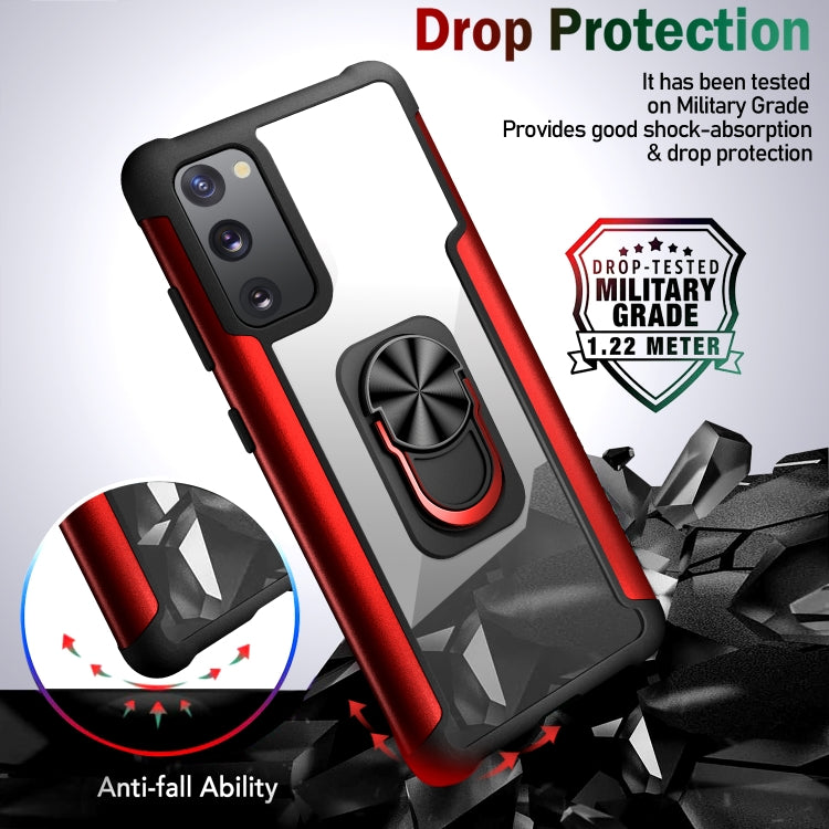For Samsung Galaxy S20 FE PC +TPU + Metal Shockproof Protective Case with Ring Holder