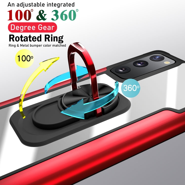 For Samsung Galaxy S20 FE PC +TPU + Metal Shockproof Protective Case with Ring Holder