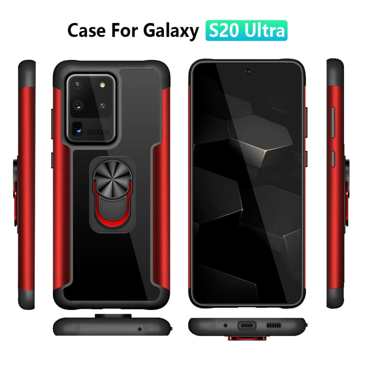 For Samsung Galaxy S20 Ultra PC +TPU + Metal Shockproof Protective Case with Ring Holder
