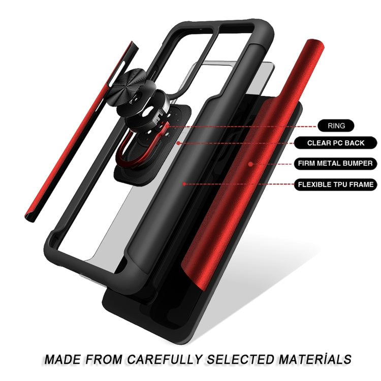 For Samsung Galaxy S20 Ultra PC +TPU + Metal Shockproof Protective Case with Ring Holder