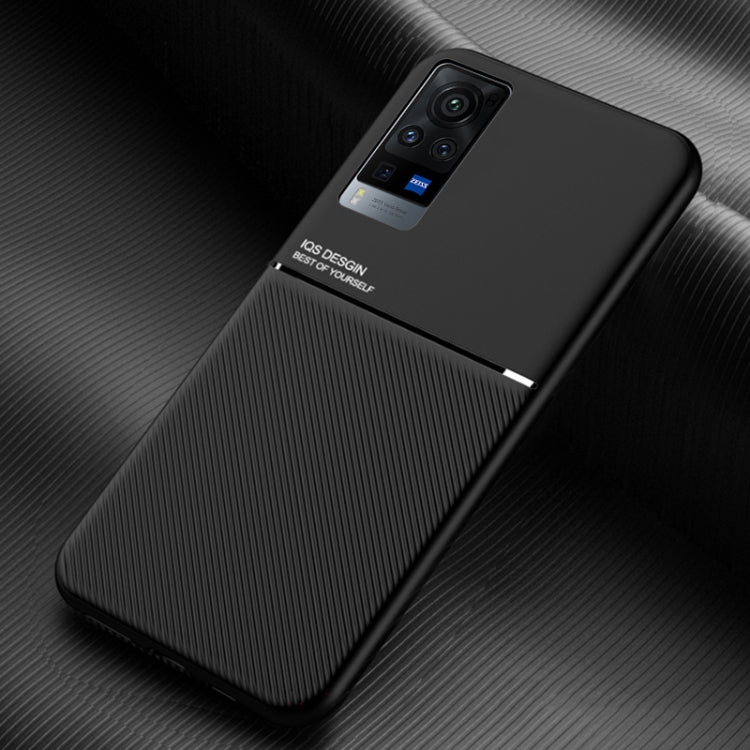 For vivo X60 Pro 5G Classic Tilt Strip Grain Magnetic Shockproof PC + TPU Case