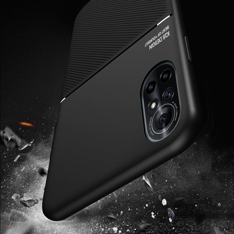 For Huawei nova 8 Pro 5G Classic Tilt Strip Grain Magnetic Shockproof PC + TPU Case