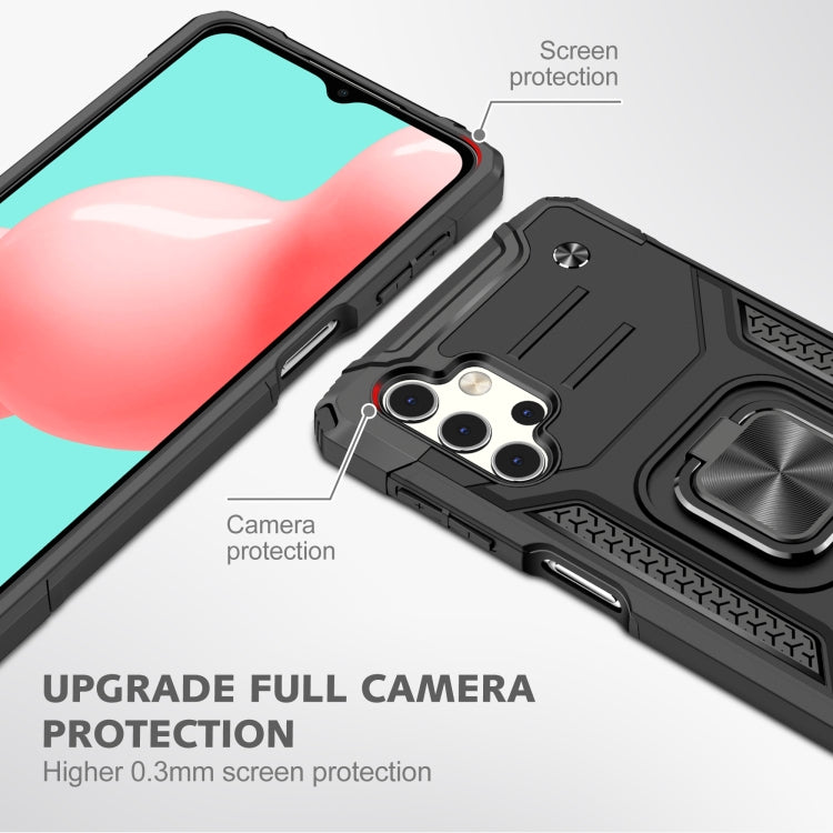 For Samsung Galaxy A32 5G Magnetic Armor Shockproof TPU + PC Case with Metal Ring Holder