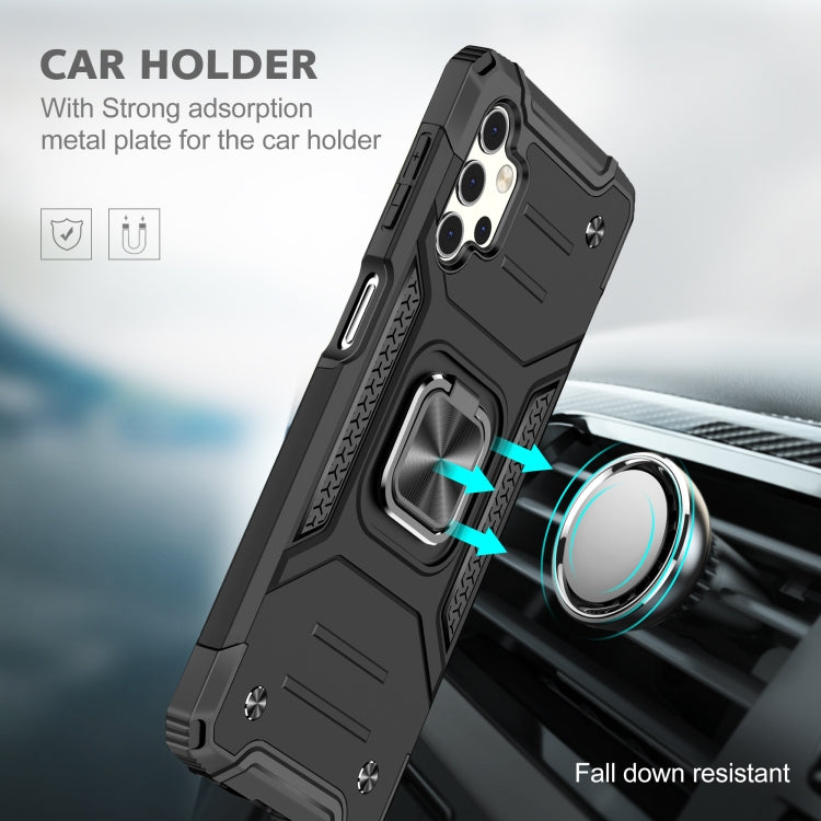 For Samsung Galaxy A32 5G Magnetic Armor Shockproof TPU + PC Case with Metal Ring Holder