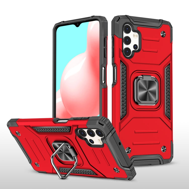 For Samsung Galaxy A32 5G Magnetic Armor Shockproof TPU + PC Case with Metal Ring Holder
