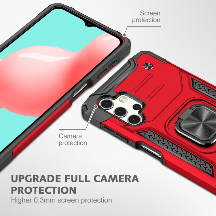 For Samsung Galaxy A32 5G Magnetic Armor Shockproof TPU + PC Case with Metal Ring Holder