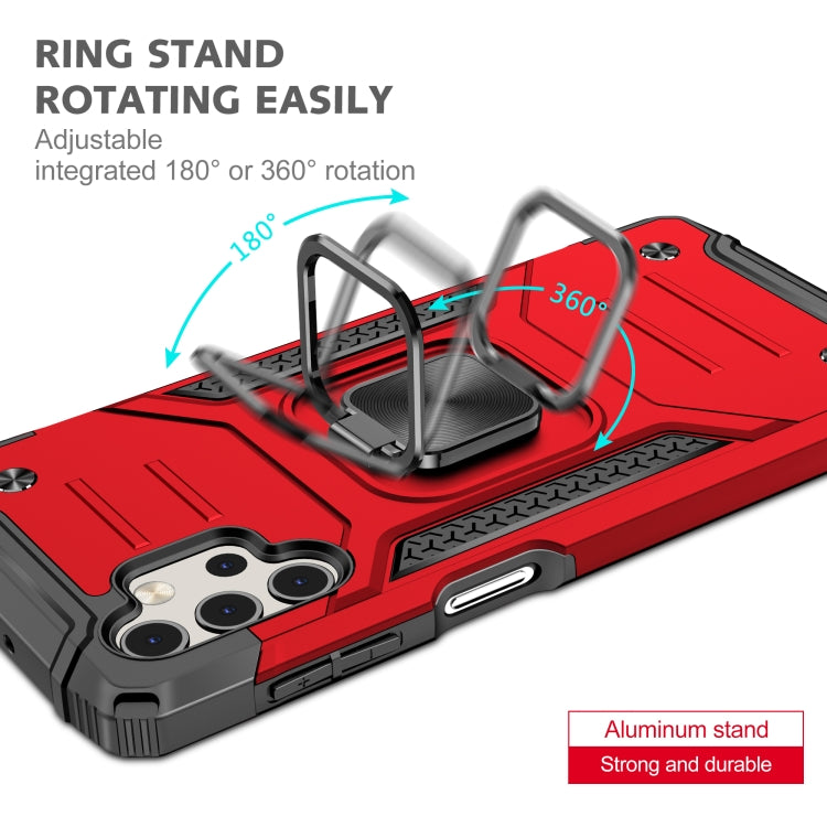 For Samsung Galaxy A32 5G Magnetic Armor Shockproof TPU + PC Case with Metal Ring Holder
