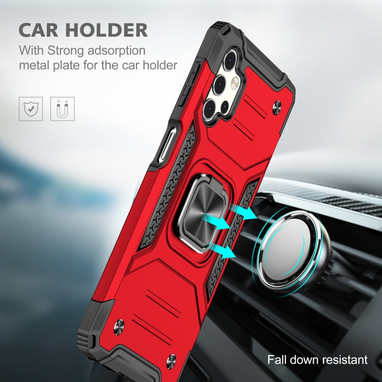 For Samsung Galaxy A32 5G Magnetic Armor Shockproof TPU + PC Case with Metal Ring Holder