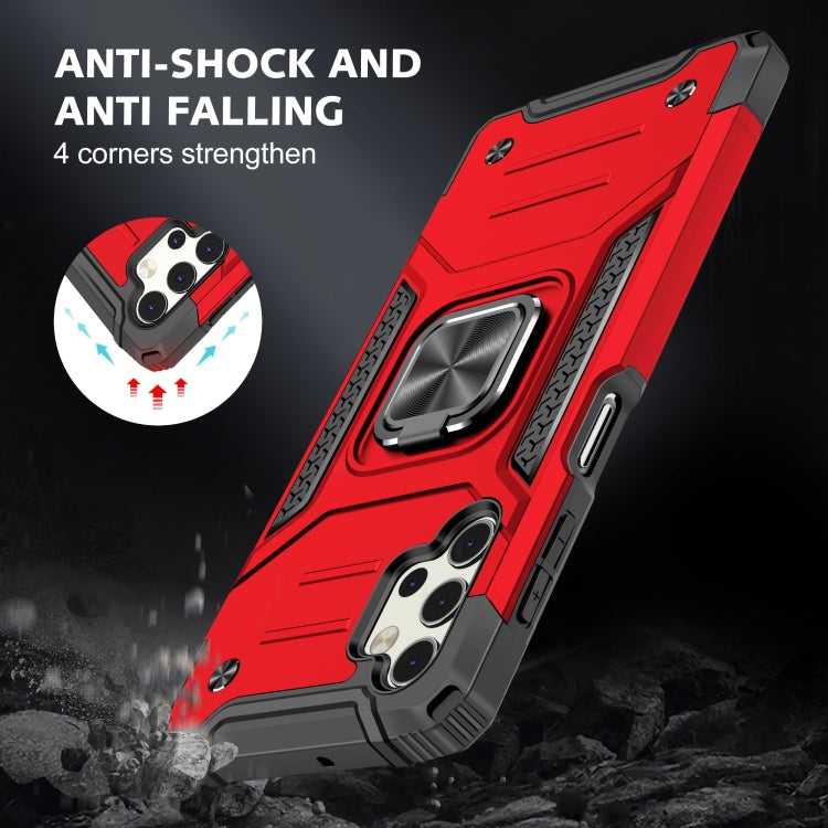 For Samsung Galaxy A32 5G Magnetic Armor Shockproof TPU + PC Case with Metal Ring Holder