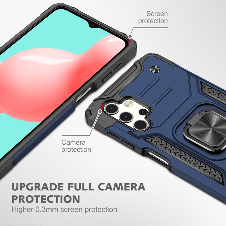 For Samsung Galaxy A32 5G Magnetic Armor Shockproof TPU + PC Case with Metal Ring Holder