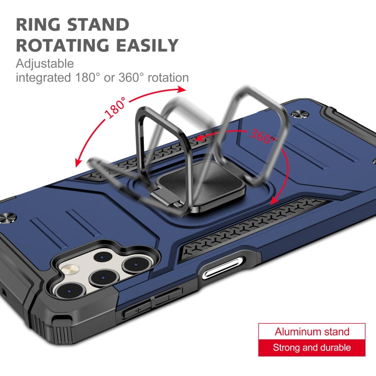 For Samsung Galaxy A32 5G Magnetic Armor Shockproof TPU + PC Case with Metal Ring Holder