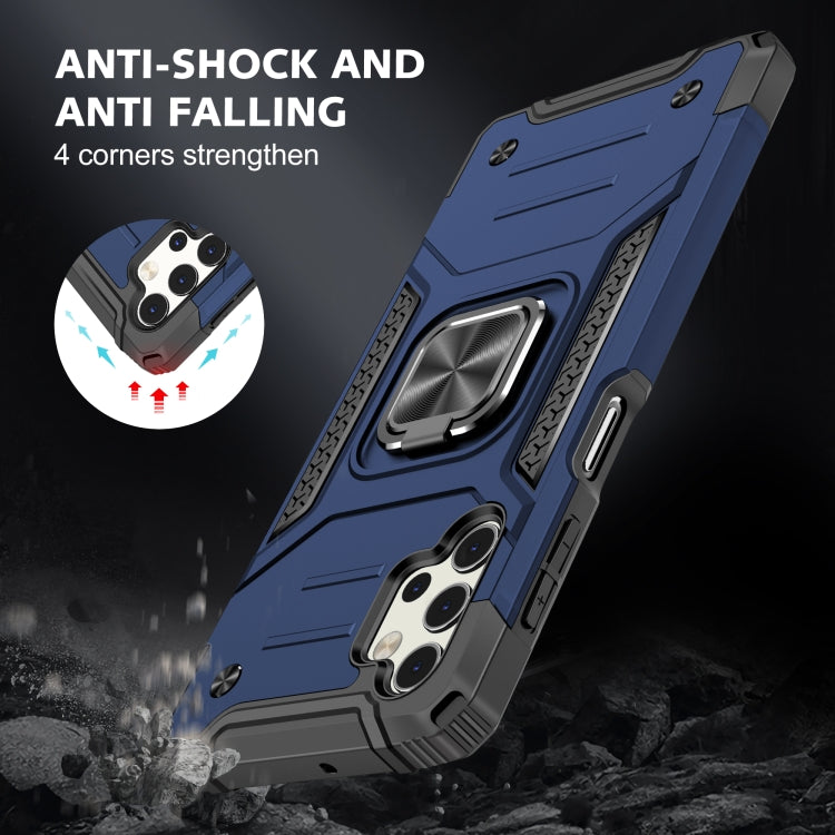 For Samsung Galaxy A32 5G Magnetic Armor Shockproof TPU + PC Case with Metal Ring Holder