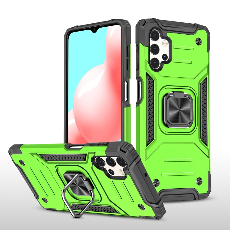 For Samsung Galaxy A32 5G Magnetic Armor Shockproof TPU + PC Case with Metal Ring Holder