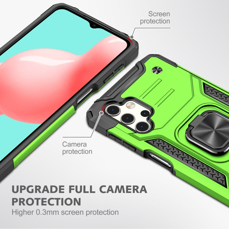For Samsung Galaxy A32 5G Magnetic Armor Shockproof TPU + PC Case with Metal Ring Holder
