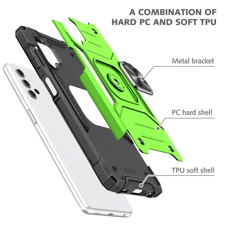 For Samsung Galaxy A32 5G Magnetic Armor Shockproof TPU + PC Case with Metal Ring Holder