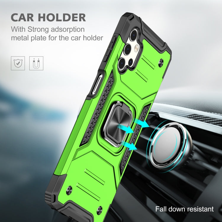 For Samsung Galaxy A32 5G Magnetic Armor Shockproof TPU + PC Case with Metal Ring Holder