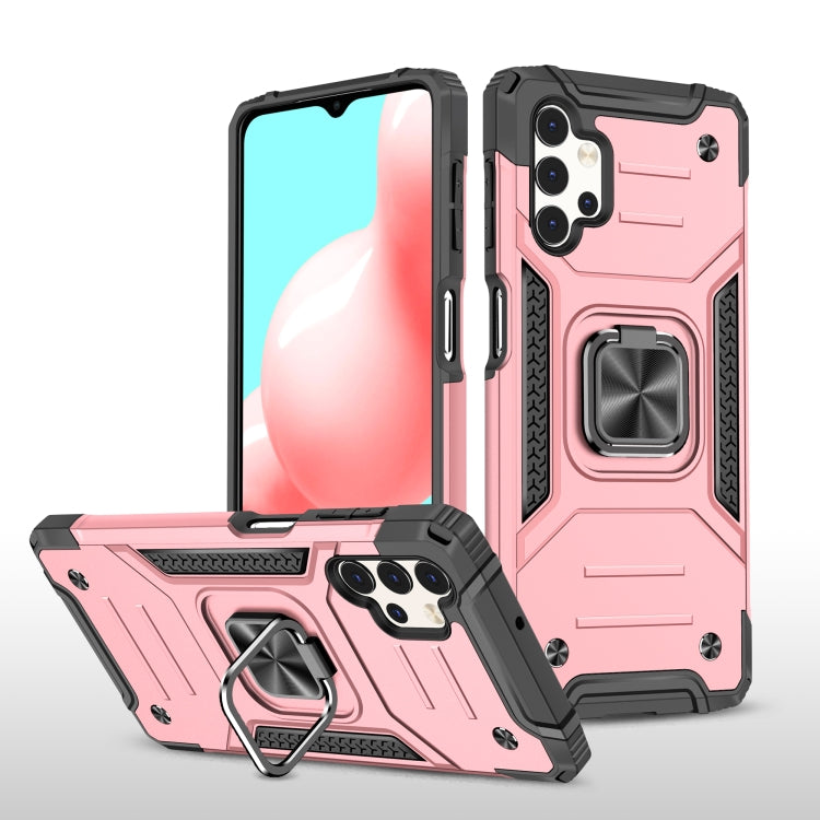 For Samsung Galaxy A32 5G Magnetic Armor Shockproof TPU + PC Case with Metal Ring Holder