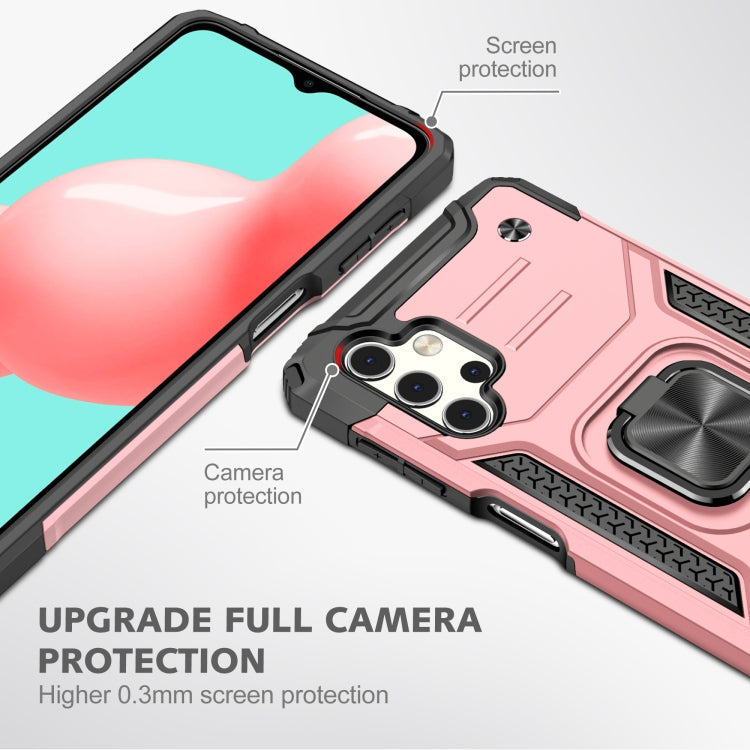 For Samsung Galaxy A32 5G Magnetic Armor Shockproof TPU + PC Case with Metal Ring Holder