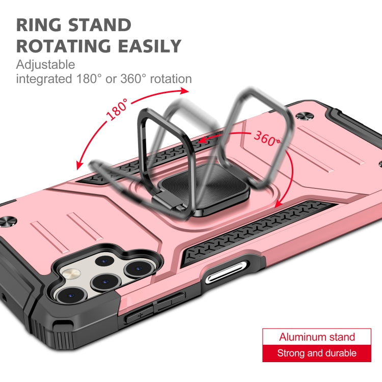 For Samsung Galaxy A32 5G Magnetic Armor Shockproof TPU + PC Case with Metal Ring Holder